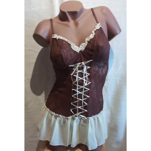 Nuisette dentelle J971202 marron Nuisette dentelle J971202 marron