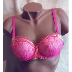 Soutien gorge 9091 Fuschia et Or