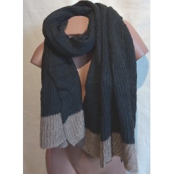 Echarpe longue bicolore 33630 Noire