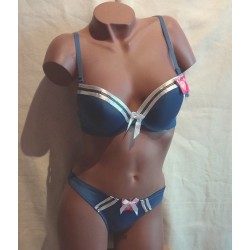 Ensemble Soutien Gorge C106-01 Bleu
