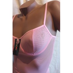 Nuisette coeur strass rose