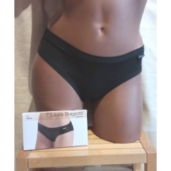 Slip coton emboitant Noir 990560 Laura Biagiotti
