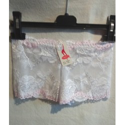 Shorty dentelle bicolore blanc