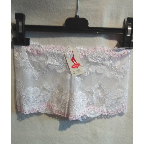 Shorty dentelle bicolore blanc