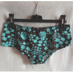 Shorty coton Turquoise Chocolat