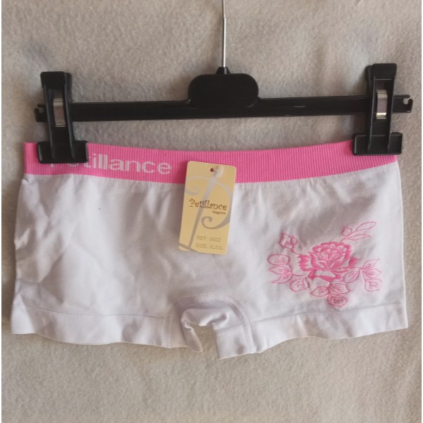 Shorty microfibre Fleurs 0603 blanc