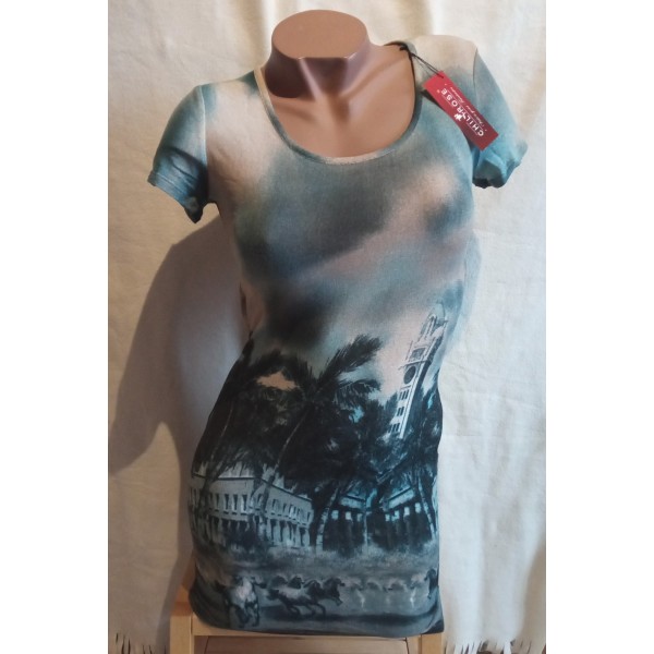 Robe courte CR-3554 ES Bleue Chilirose Robe courte CR-3554 ES Bleue Chilirose