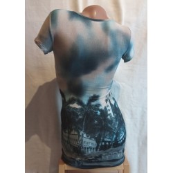 Robe courte CR-3554 ES Bleue Chilirose