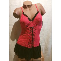 Nuisette dentelle J971202 rouge