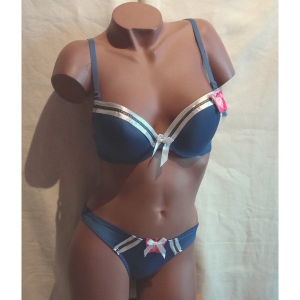 Ensemble Soutien Gorge C106-01 Bleu